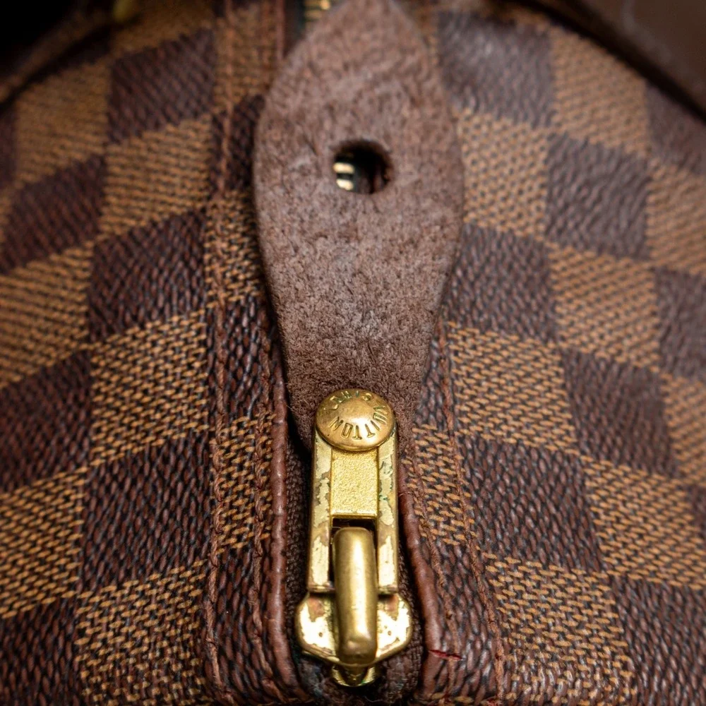 Louis Vuitton Speedy 30 Damier Ebene‎ Brown Handbag Boston Bag 2014 Made in USA